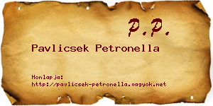 Pavlicsek Petronella névjegykártya